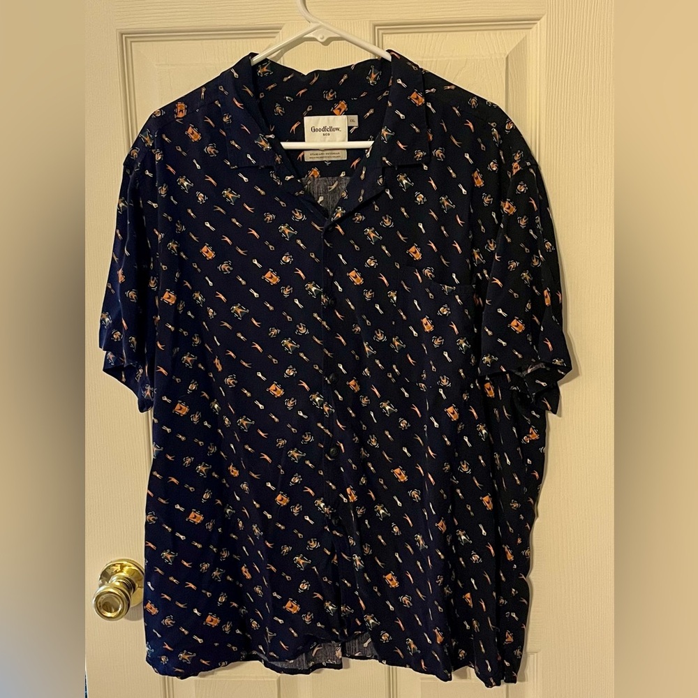 Goodfellow & Co Dark Blue Graphic Shirt